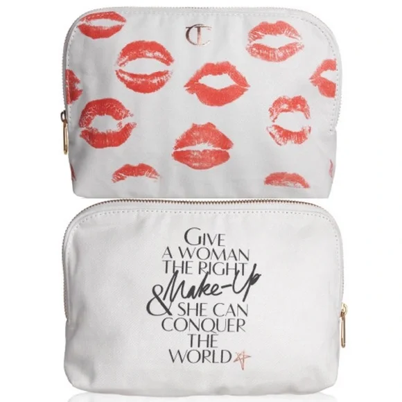 NEW Charlotte Tilbury Canvas Make up Bag with Lips - Picture 1 of 5